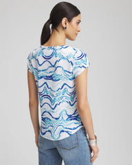 Ocean Waves Cap Sleeve Dolman Tee