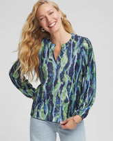 Ocean Plume Crinkle Top