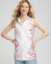 No Iron™ Tropical Floral Sleeveless Shirt