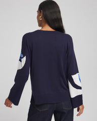 Floral Intarsia Crewneck Pullover