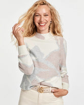 Bloom Metallic Intarsia Pullover Sweater