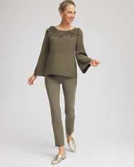 Appliqué Flared-Sleeve Sweater