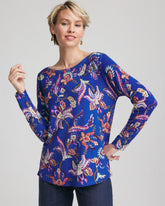 Ella Boatneck Printed Pullover Sweater