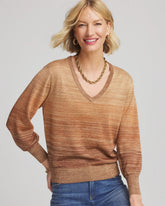 Ombre Metallic Pullover Sweater