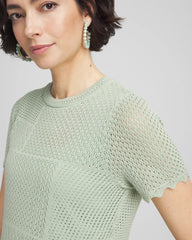 Pointelle Crewneck Sweater Tee