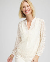 Cream Burnout Pullover Blouse