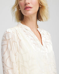 Cream Burnout Pullover Blouse