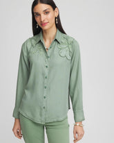 Embellished Lyocell Tencel™ Collared Shirt