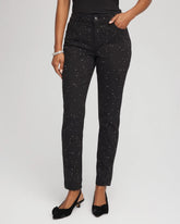 Stone Embellished Girlfriend Slim Ankle Jeans
