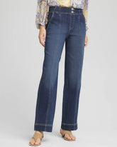 Pull-On Wide-Leg Jeans