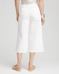 No Stain Pull-On Wide Capri Jeans