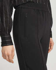 Crepe Side-Zip Tapered Ankle Pants