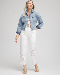 Sateen Cutout Cropped Pants