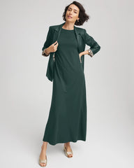 Dolman-Sleeve Ponte Maxi Dress