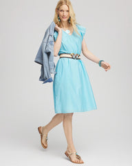 Cotton-Silk Voile Popover Dress
