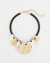 Crinkle Mixed Metal Bib Necklace