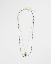 Double-Strand Sodalite Pendant Necklace