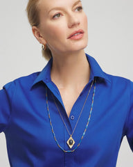 Double-Strand Sodalite Pendant Necklace
