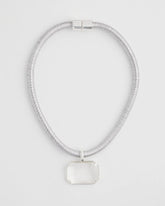 Silvertone Gem Pendant Cord Necklace