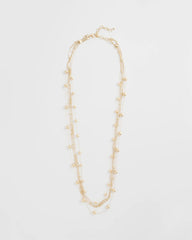Multistrand Beaded Goldtone Necklace