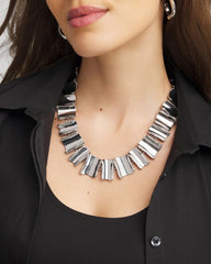 Silver Wave Collar Necklace