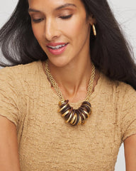 Wood & Gold Short Necklace