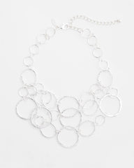 Short Silvertone Multi-Strand Link Necklace