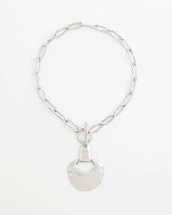 Silvertone Toggle Pendant Necklace