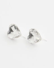 Crystal Heart Gem Drop Earrings