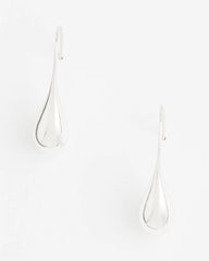 No Droop™ Silver Tone Teardrop Threader Earrings