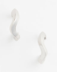 Silver Wavy Hoop Earrings