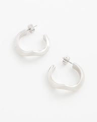 Silver Wavy Hoop Earrings