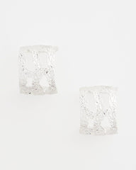 No Droop® Cutout Silvertone Hoop Earrings