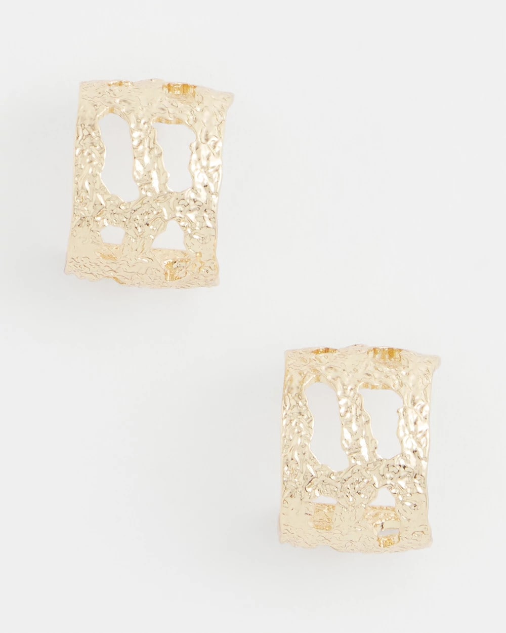 No Droop® Cutout Goldtone Hoop Earrings