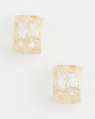 No Droop® Cutout Goldtone Hoop Earrings