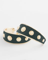 No Droop® Green & Gold Hoop Earrings
