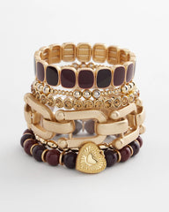 Chianti Stretch Beaded Charm Bracelet