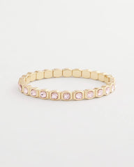 Small Pink Faceted Gem Stretch Bracelet