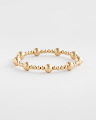 Gold-tone Medium Bead Stretch Bracelet