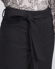 Petite Belted Twill Utility Cropped Pants