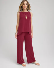 Petite Travelers™ Knit Wide-Leg Pants