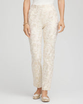 Petite Juliet Golden Foiled Slim Ankle Pants