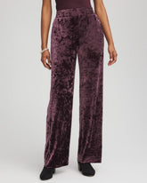 Petite Crushed Velvet Wide-Leg Pants