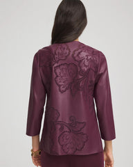 Travelers™ Collection Faux Leather Embroidered Jacket