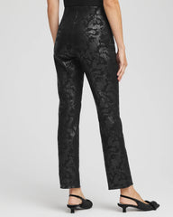 Juliet Black Foiled Slim Ankle Pants