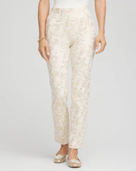 Juliet Golden Foiled Slim Ankle Pants