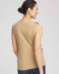 Sleeveless Ruffle-Appliqué Tank Top