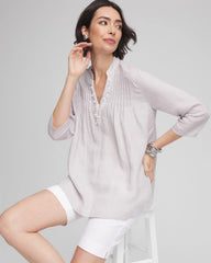 Embellished Linen Kurta Tunic