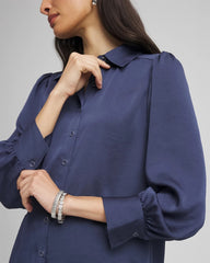 Puff Sleeve Satin Blouse