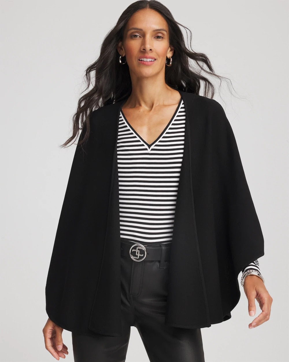 Crepe Open-Front Ruana